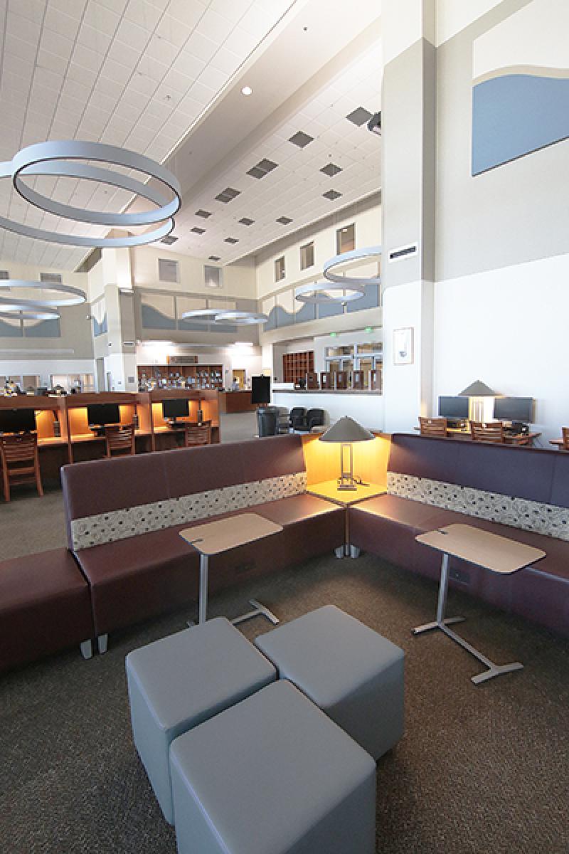 A photo of the West Charleston campus library