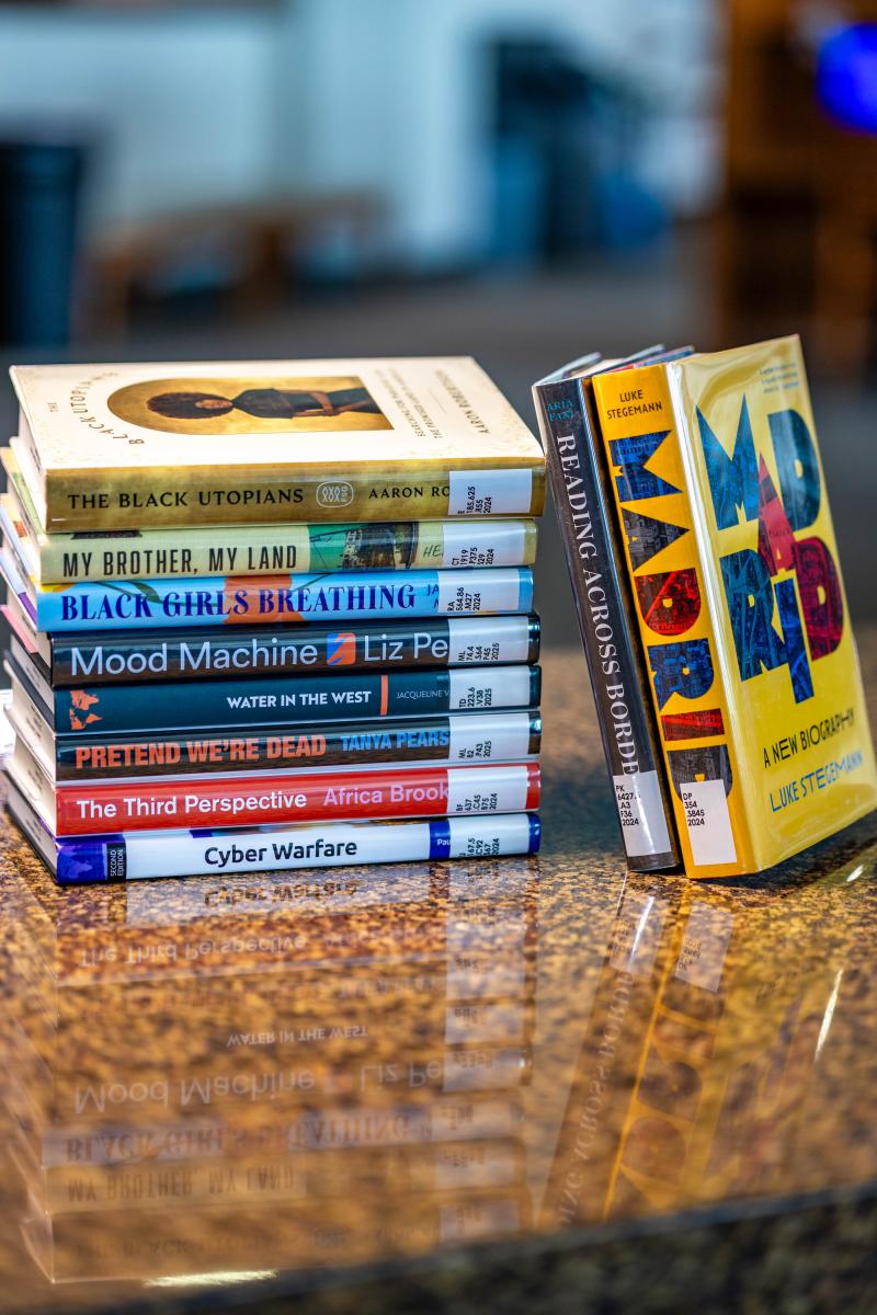 A photo of a stack of books