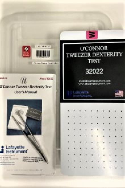 O'Connor tweezer dexterity test